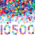 Jexine 10500 Pcs Pony Beads Bulk Plastic Beads for Bracelet Making Hair Braids DIY Necklace Jewelry Making Projects(Round,Mixed Color) - color: Mixed Color, style: Round