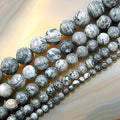 AD Beads Natural Gemstone Smooth Round Loose Beads 15" 4mm 6mm 8mm 10mm 12mm (4mm, Map Jasper) - color: Map Jasper, size: 4mm