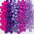 MIIIM 1000PCS 6x9mm Pony Beads Bulk, 5 Styles Purple for Bracelets Making Kit, Kandi, Hair for Braids, Craft for Jewelry Making (Purple) - color: Purple