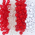 MIIIM 1000PCS 6x9mm Pony Beads Bulk, 4 Styles Red Kandi Beads for Bracelets Making Kit, Hair Braids Crafts for Jewelry Making (Red) - color: Red