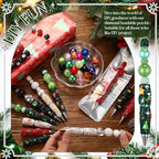Tondiamo 45 Pcs Full Rhinestone Beadable Pens Bulk Set 15 Glitter Diamond Pens with Cards & Bags Fancy Beaded Pen for Beads DIY Cute Journalling Bling Ballpoint Craft Making(Christmas Diamonds) - style: Christmas Diamonds