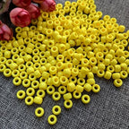 Amaney Yellow Pony Beads with Storage Box 6x9mm Acrylic Beads 500pcs for Jewelry Making - color: Yellow