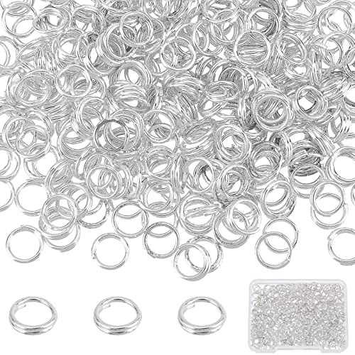 SUNNYCLUE 1 Box 500Pcs 5mm Split Jump Rings Double Loops Jump Ring Key Ring Chain Mini Rings Round Open Connectors for Earrings Necklaces Bracelets Keychain Jewelry Making DIY Crafts Supplies - color: Silver Color, size: 5mm