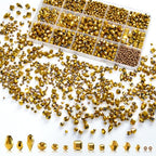 1500 Pcs Crystal Glass Beads for Jewelry Making – 12 Styles Bicone, Rondelle, Cube, Teardrop & 3mm Spacer Beads, DIY Bracelet Necklace Earring Craft Kit Random Colors(Coffee Gold) - color: Coffee Gold