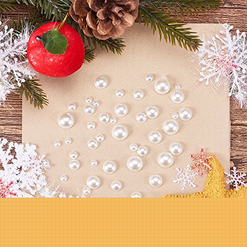 PH PandaHall Flat Back Pearl Beads 690pcs 6 Sizes Beige Craft Pearl Cabochons Half Pearls Loose Beads Gem for Nails Cup Shoes Wedding Dress Scrapbooking Diamond Phone Nail Art Making 4/5/6/8/10/12mm - color: Beige