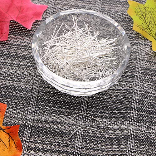 Shapenty 200PCS Mini Metal Wire Eyepins Beading Small Open Eye Head Pins Needles Bulk for DIY Craft Bead Earring Pendant Necklace Bracelet Jewelry Charm Finding Making (35mm/1.38inch, Silver) - color: Silver, size: 35 mm