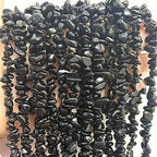 7-8mm Natural Black Obsidian Gemstone Chips Loose Beads Semi Precious for Jewelry Making DIY Handmade Craft Supplies 1 Strand per Bag Approxi 34" - color: Black Obsidian Chips