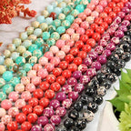 Bead Strand Versatile 60" Long Wrap Necklace - Handmade Knotted Multi Layer Sparkly Crystal, Semi Precious Natural Stone, Lava, Glass Faux Pearl - color: Natural Stone Bead - Imperial Jasper Purple