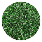 2000Pcs Tube Seed Beads 2x7mm Mini Long Glass Bugle Bead Small Craft Loose Spacer Beads for DIY Phone Charms Waist Bead Bracelets Earrings Necklaces (Dark Green) - color: Dark Green