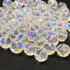 415pcs Rondelle Crystal Glass Beads 2mm 4mm 6mm 8mm Mixed Sizes, Faceted Briolette Spacer Czech Seed Loose Beads for DIY Jewelry Making (Transparent Shine) - color: Transparent Shine