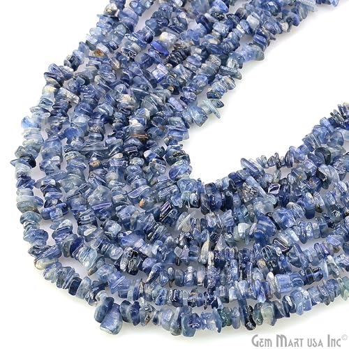 GM GemMartUSA Iolite Natural Raw Chip Beads Strands | Semi-Precious | AAA+ Quality 1 Strand 34” | DIY Bracelet Jewelry Making, Healing Crystal Craft| 4-6mm - Blue-Color Gemstones (CHIO-70001) - color: Iolite (CHIO-70001)