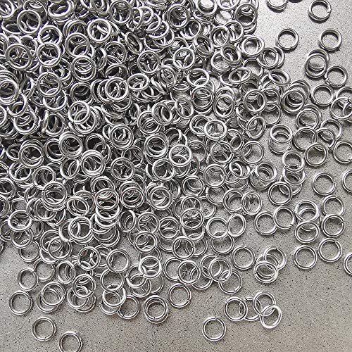 1000 pcs Stainless Steel Split Rings Jump Rings Connector Rings for Jewelry Making Necklaces Bracelet Earrings Keychain DIY Craft (12602-5mm) - size: 5mm