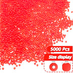 Red Glass Seed Beads 5000 Pcs, 3mm Small Craft Pony Beads Bulk for Bracelets, DIY Necklace Ring Waist Chain - color: Red