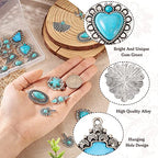 PH PandaHall 24Pcs Western Jewelry for Women Earring Bohemian Turquoise 12 Styles Pendant Charm DIY Bracelet Necklace Making, # Sky Blue (FIND-TA0001-79-Yilisi)