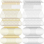 200PCS Earring Making Kit - Beading Hoop Finding, Open Hoops Bulk Wire for DIY Jewelry Craft Supplies - Teardrop and Round