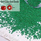 2000pcs Glass Seed Beads Bulk, 4mm 6/0 Mini Pony Spacer Small Individual Color Seed Beads for DIY Bracelet Necklaces Wrist Jewelry Making, Green - color: Green