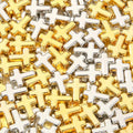 300pcs Cross Beads Gold&Silver Crosses Spacer Bead Bulk for DIY Crafting Necklace Bracelet Jewelry Making Keychain (Golden&Silver) - color: golden&silver