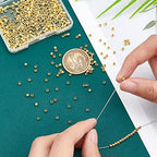 PH PandaHall 500pcs 3mm Gold Beads 18K Gold Plated Beads Long-Lasting Round Smooth Spacer Beads Seamless Loose Balls Mini Seed Beads for Summer Hawaii Stackable Necklace, Bracelet, Earring Making - size: 3mm