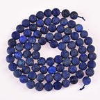 Natural Gemstone Loose Beads Matte Approxi 15.5 inch DIY Bracelet Necklace for Jewelry Making (6mm, Matte Lapis Lazuli) - color: Matte Lapis, size: 6mm