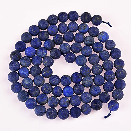 Natural Gemstone Loose Beads Matte Approxi 15.5 inch DIY Bracelet Necklace for Jewelry Making (8mm, Matte Lapis Lazuli) - color: Matte Lapis, size: 8mm