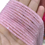 Perlin Agate & Jasper Gemstone Strand Beads 4 mm Rondelle 110 Pieces Jewellery Beads Semi-Precious Stone for Jewellery Necklace Bracelet Earrings (Rose Quartz) - color: rose quartz