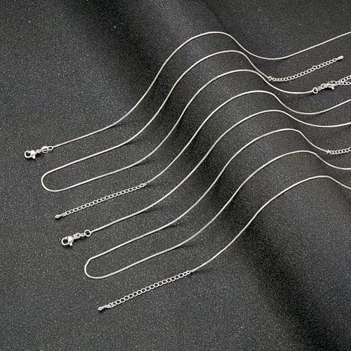 10 Pack Silver Necklace Set Delicate Square Rolo Chain Necklaces Bulk for Jewelry Making - color: Silver Box