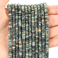 150PCs Natural African Turquoise Spacer Beads, Loose Semi Precious Flat Round Gemstone Heishi Disc Stone Beads for Beading Jewelry Making 4mm*2mm 38cm - color: African Turquoise, size: 4MM*2MM