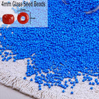 2000pcs Glass Seed Beads Bulk, 4mm 6/0 Mini Pony Spacer Small Individual Color Seed Beads for DIY Bracelet Necklaces Wrist Jewelry Making, Blue - color: Blue