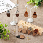 FASHEWELRY Resin Wood Earring Kit with 24pcs Teardrop Wooden Resin Earring Charms, Blanks, Findings, Open Jump Rings, French Hooks for Jewelry Making - color: 0Teardrop-24Pcs