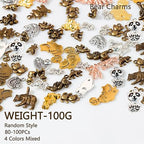 stino 100g Metal Pendant Charms for Jewelry Making, Bulk Silver & Gold Plated Charms for Braclet Necklace Crafts, Animal Plant Flower Pet and so on - color: Bear Mixed Color