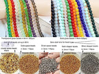 720PCS 8mm Glass Round Beads Bulk Crystal Beads Bracelet Beads Making Kit Healing Chakra Beads with 500pcs Space Loose Beads for Jewelry Making and DIY Crafts (8mm Solid&Clear) - size: 8mm Solid&Clear Set