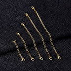 5Pcs Gold Stainless Steel Necklace Extender Chain Necklace Extenders for Bracelet Anklet Stainless Steel Chain Extenders for Jewelry Making (2in 3in 4in 5in 6in) - color: Gold