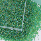 Size 2 mm 11/0 Glass Seed Beads, 10100 Pcs Small Mini Spacer Loose Pony Beads for Jewelry Making and DIY Crafts (Green) - color: Green, size: Small