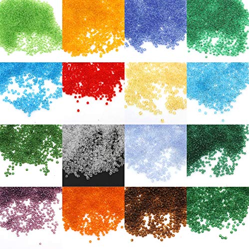 Perlin Glass Seed Beads 2mm 11/0 Round Mini Small Pony Beads 6500pcs for Making Earrings Bracelets Pendants Waist Jewelry DIY Handmade Transparent Color Kit (Dark Brown) - color: Dark Brown