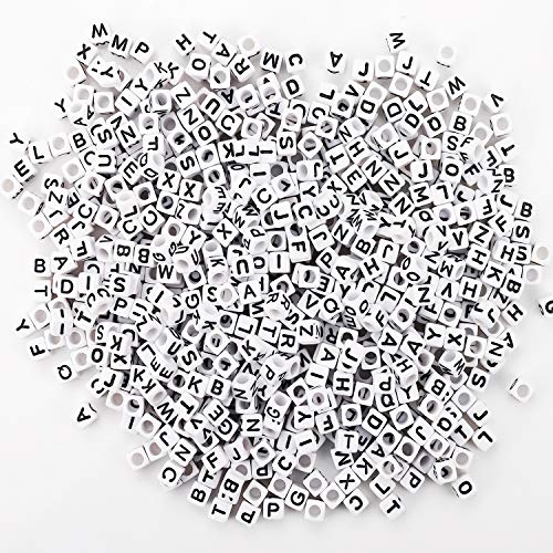 Augshy 700PCS White Letter Beads Alphabet Beads for Making DIY (6mm) - style: Alphabet Style