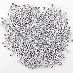 Augshy 700PCS White Letter Beads Alphabet Beads for Making DIY (6mm) - style: Alphabet Style