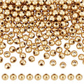 BENECREAT 200Pcs Real 18K Gold Plated Stainless Steel Spacer Beads, Round Spacers Beads, 2.2mm Hole Metal Smooth Bead for DIY Bracelet Necklace Jewelry Crafts Making - size: Hole: 2.2mm