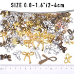 stino 100 Gram Metal Charms for Jewelry Making, Silver & Gold Plated, Bulk Pack for Bracelets, Necklaces, Crafts - color: Bow (Mixed Color 200gram)