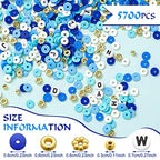 Ferraycle 5700 Pcs Fall Halloween Clay Beads Set Christmas Clay Beads Holiday DIY Jewelry Making Kits for Bracelet Necklace Earring(Blue Series) - color: Blue Series