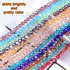 Jmassyang 8mm Briolette Rondelle Faceted AB Crystal Glass Beads for Jewelry Making Bracelets Necklaces Earrings (Red AB, 250pcs) - color: Red AB, size: 6x8mm