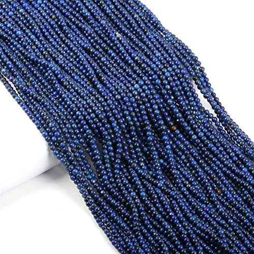Natural Stone Beads Round Lapis Lazuli Stone Charms for Jewelry Making DIY Bracelet Necklace (4mm) 2 Strands - color: Lapis Lazuli, size: 4mm