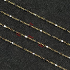 UMAOKANG 10 Meters White Black Enamel Bead Chain for Jewelry Making Gold Plated Stainless Steel Cable Chains for Necklace DIY - color: Gold-Black White Enamel