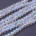 About 900Pcs Faceted Round Transparent Glass Bead Strands, Clear AB Crystal Loose Beads, Jewelry Making Charm Bulk for Necklace Bracelet Earring Making and DIY Crafting, 4mm