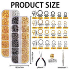DIYDEC Jump Rings for Jewelry Making 2143pcs Open Jump Rings and Lobster Clasps Necklace Bracelet Jewelry Repair Kit with Pliers Tweezers Jump Ring Opener