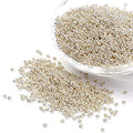 Craftdady 12/0 Metallic Silver Round Glass Seed Beads 2mm Iris Round Tiny Ball Loose Pony Spacer Beads About 5000Pcs for Jewelry Making Hole: 0.5mm - color: Metallic Silver, 2x1.5mm