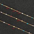 UMAOKANG 33 Feet/10 Meters Colorful Beaded Stainless Steel Jewelry Chains Gold Plated Cable Link Chain for Jewelry Making with 10 Lobster Clasps and 30 Jump Rings - color: Colorful Bead-Gold