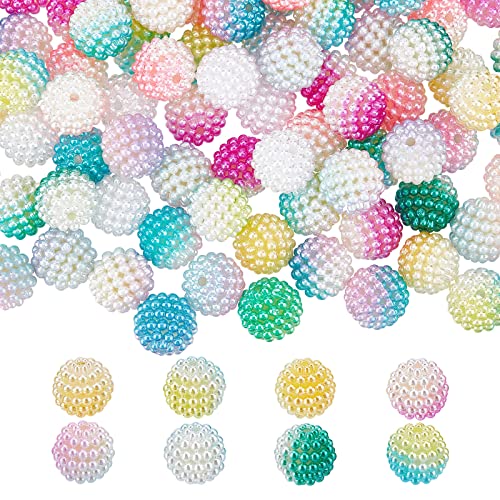 SUNNYCLUE 160pcs Bubblegum Acrylic Beads - 12mm Berry Gradient Color Imitation Pearl Round Beaded Garland Loose Spacer Beads for Jewelry Making Bracelet Keychains DIY Crafts - color: 160Pcs 12mm Acrylic Beads