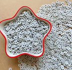 3000Pcs Flat Round Polymer Beads Vinyl Heishi Beads for Jewelry Making Women Necklace Bracelet Earrings(04-Grey) - color: 04-Grey