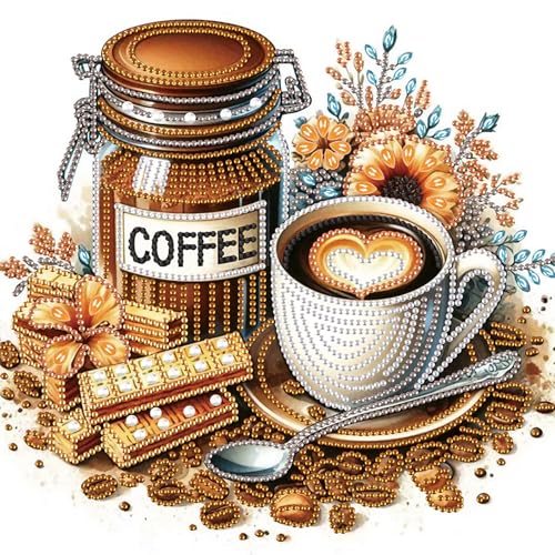 AiYuanzsh 5D Special Shape Diamond Art Kits for Beginners, Diamond Art Painting Kits for Adults, Crystal Rhinestones Diamond Art Painting for Home Wall Decoration Gift 12×12 inch, Coffee - color: Coffee