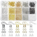 TOAOB 150pcs 5 Colors Earring Hooks Kit Hypoallergenic Ear Wires and 1000pcs Jump Rings 200pcs Earring Backs for Earrings Making Jewelry Making Findings - color: Gold/Silver/Gray/K gold/Platinum
